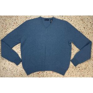 Grant Thomas‎ Vintage 100% Wool V-Neck Sweater Made In Hong Kong Size Large
